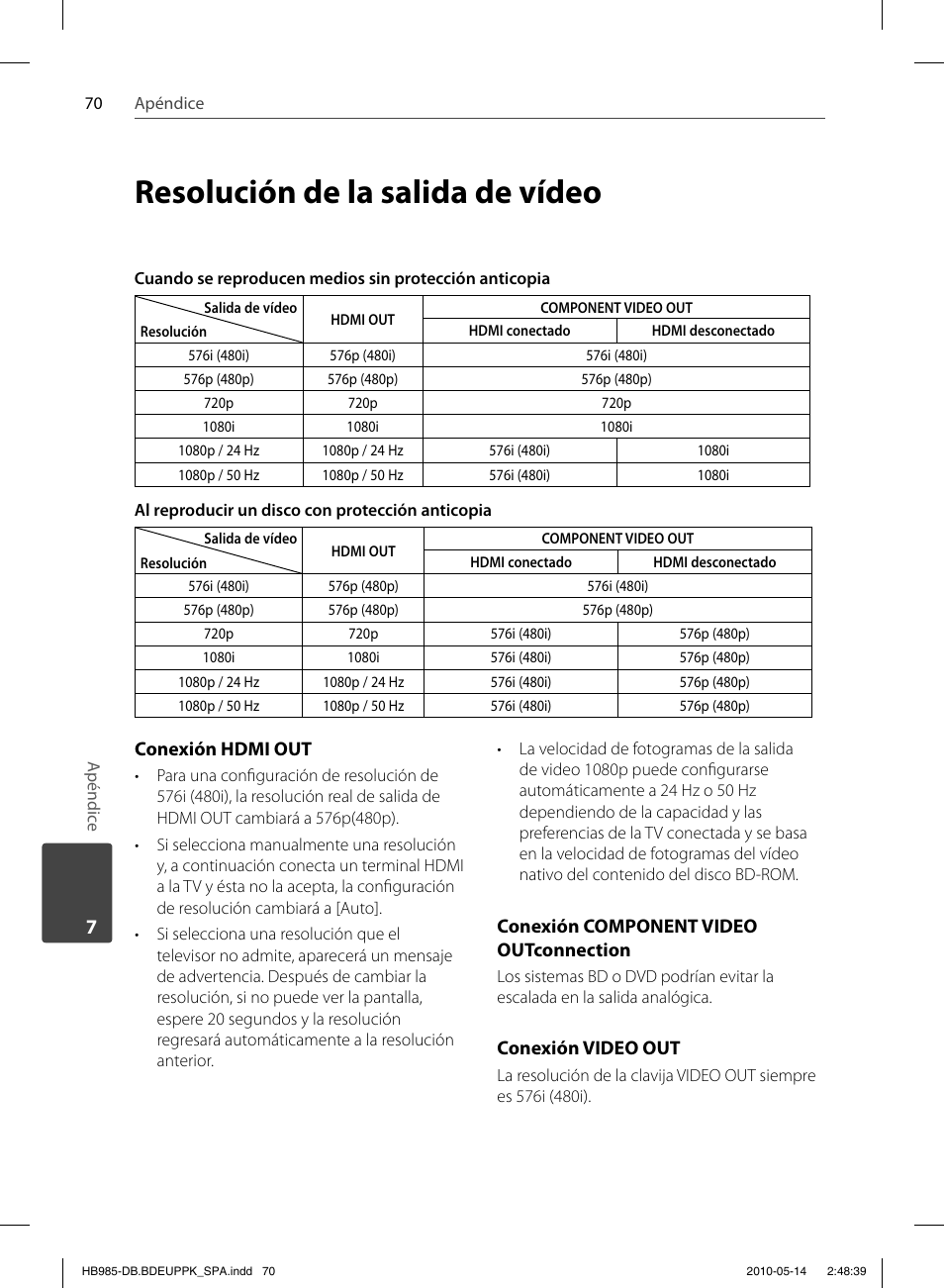 Resolución de la salida de vídeo | Pioneer BCS-303 User Manual | Page 366 / 448