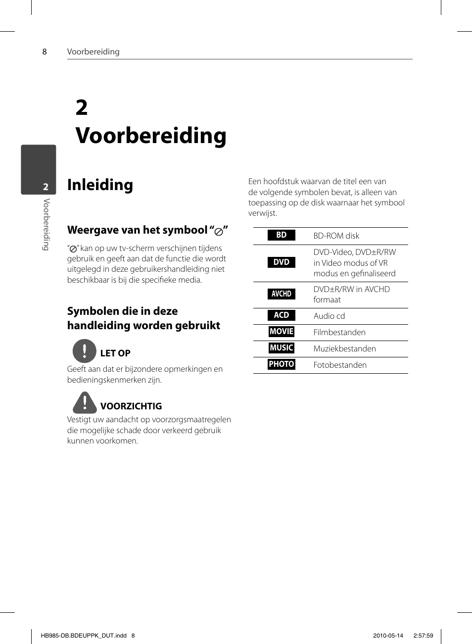 2 voorbereiding, Inleiding, Weergave van het symbool | Symbolen die in deze handleiding worden gebruikt | Pioneer BCS-303 User Manual | Page 378 / 448