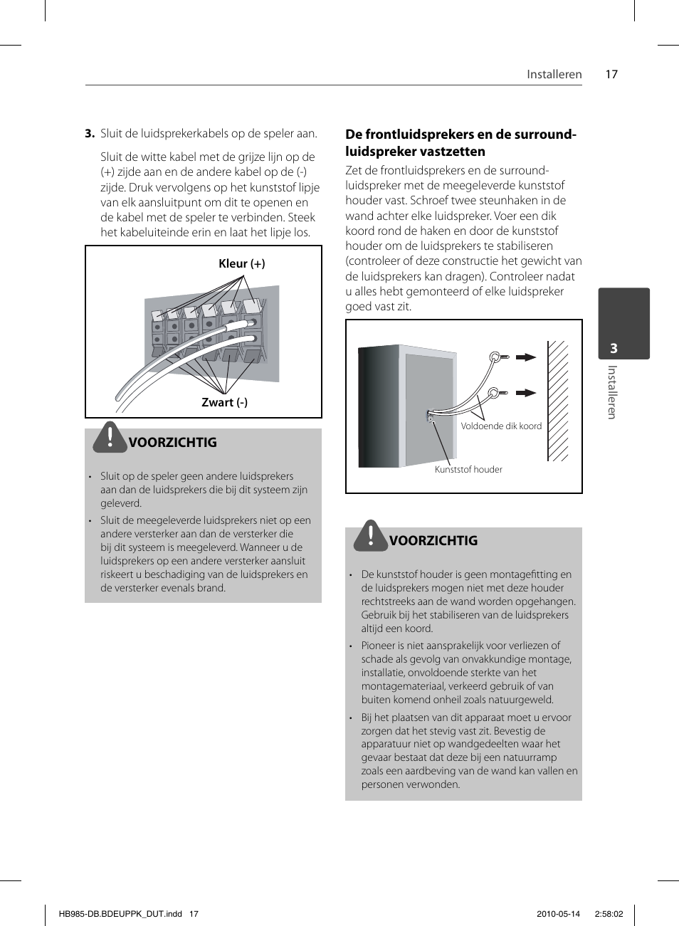 Voorzichtig | Pioneer BCS-303 User Manual | Page 387 / 448