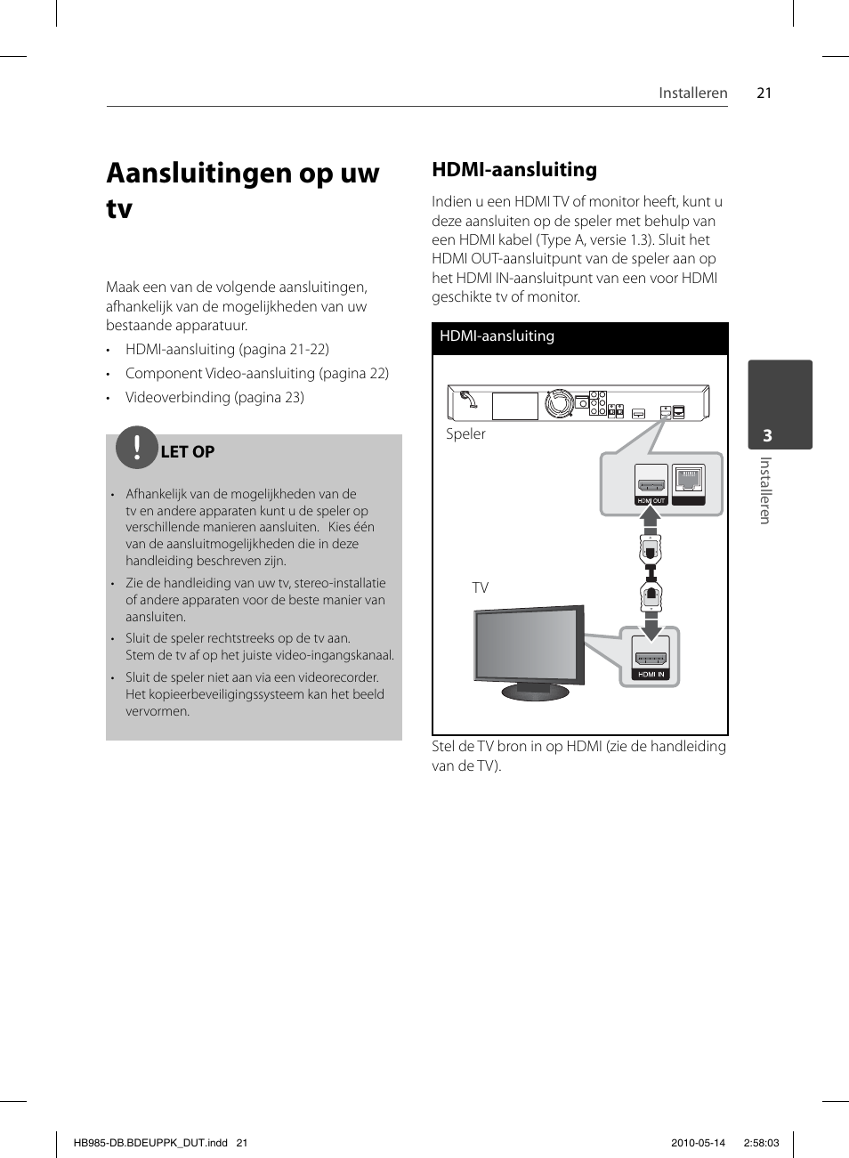 Aansluitingen op uw tv, Hdmi-aansluiting | Pioneer BCS-303 User Manual | Page 391 / 448