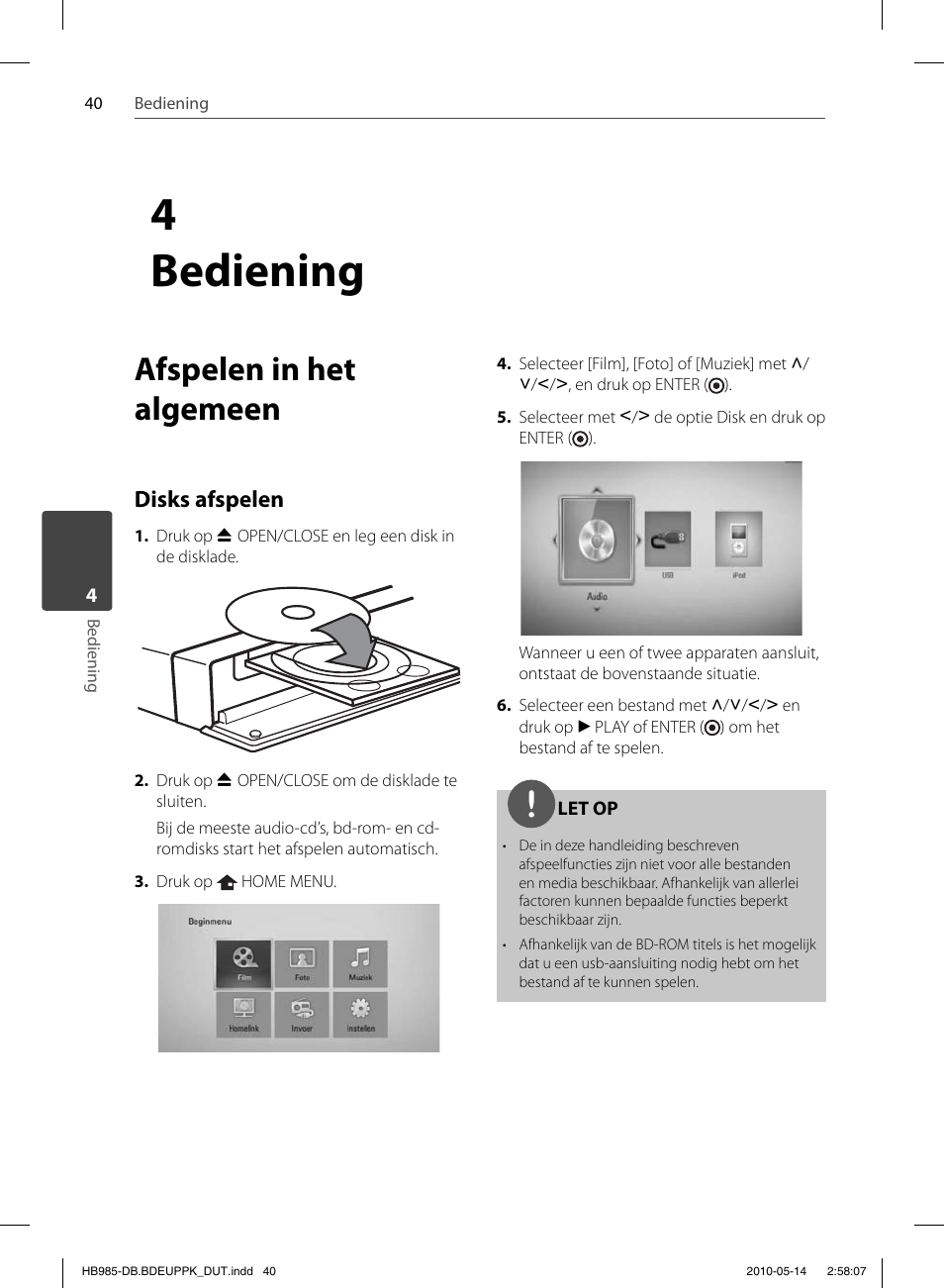 4 bediening, Afspelen in het algemeen, Disks afspelen | Pioneer BCS-303 User Manual | Page 410 / 448