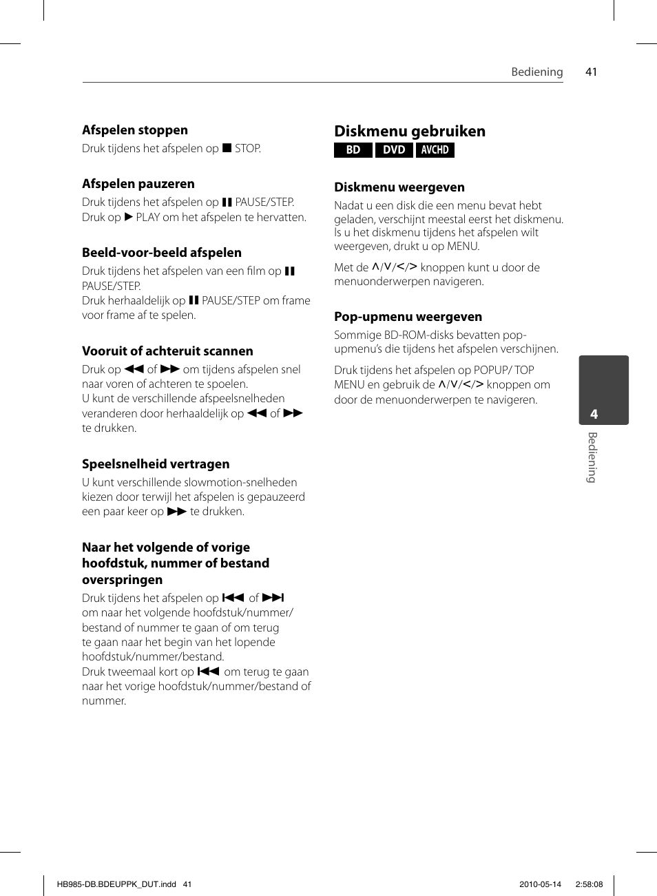Diskmenu gebruiken | Pioneer BCS-303 User Manual | Page 411 / 448