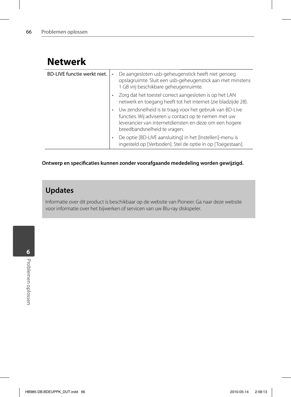 Netwerk, Updates | Pioneer BCS-303 User Manual | Page 436 / 448