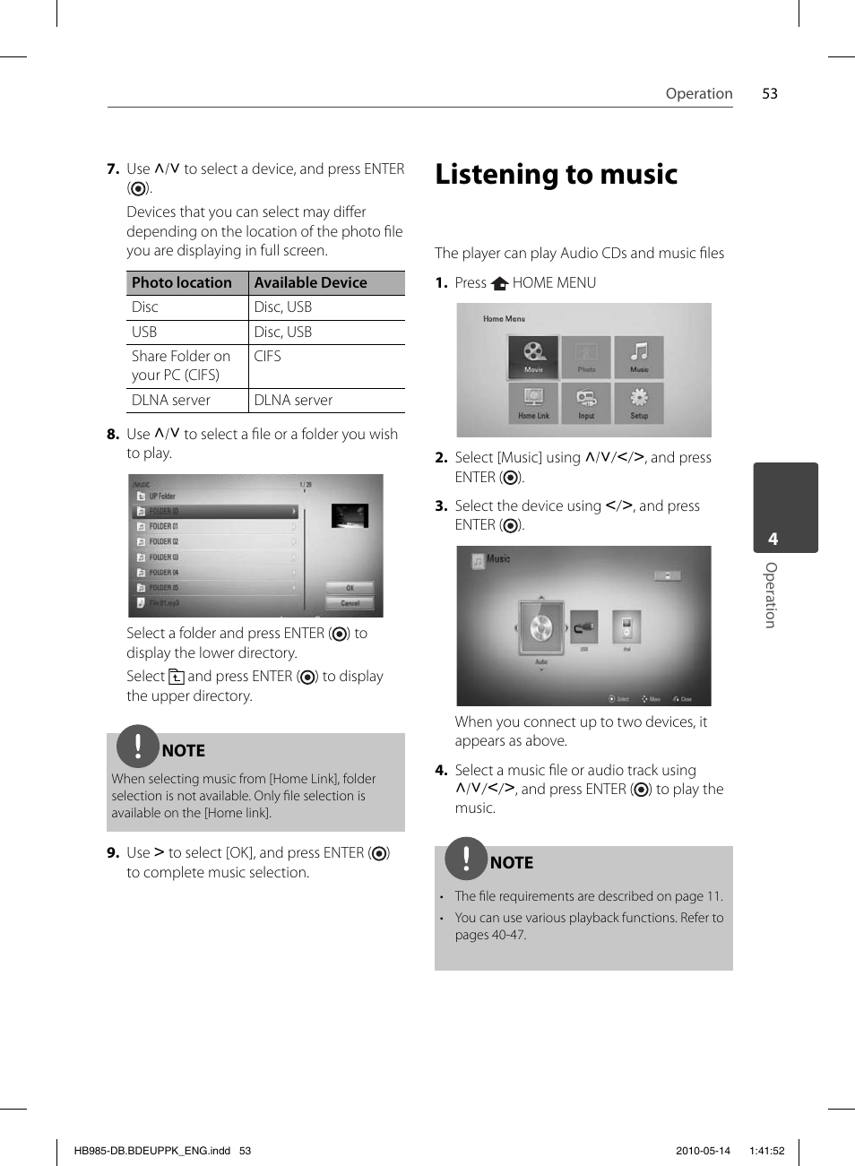 Listening to music | Pioneer BCS-303 User Manual | Page 53 / 448