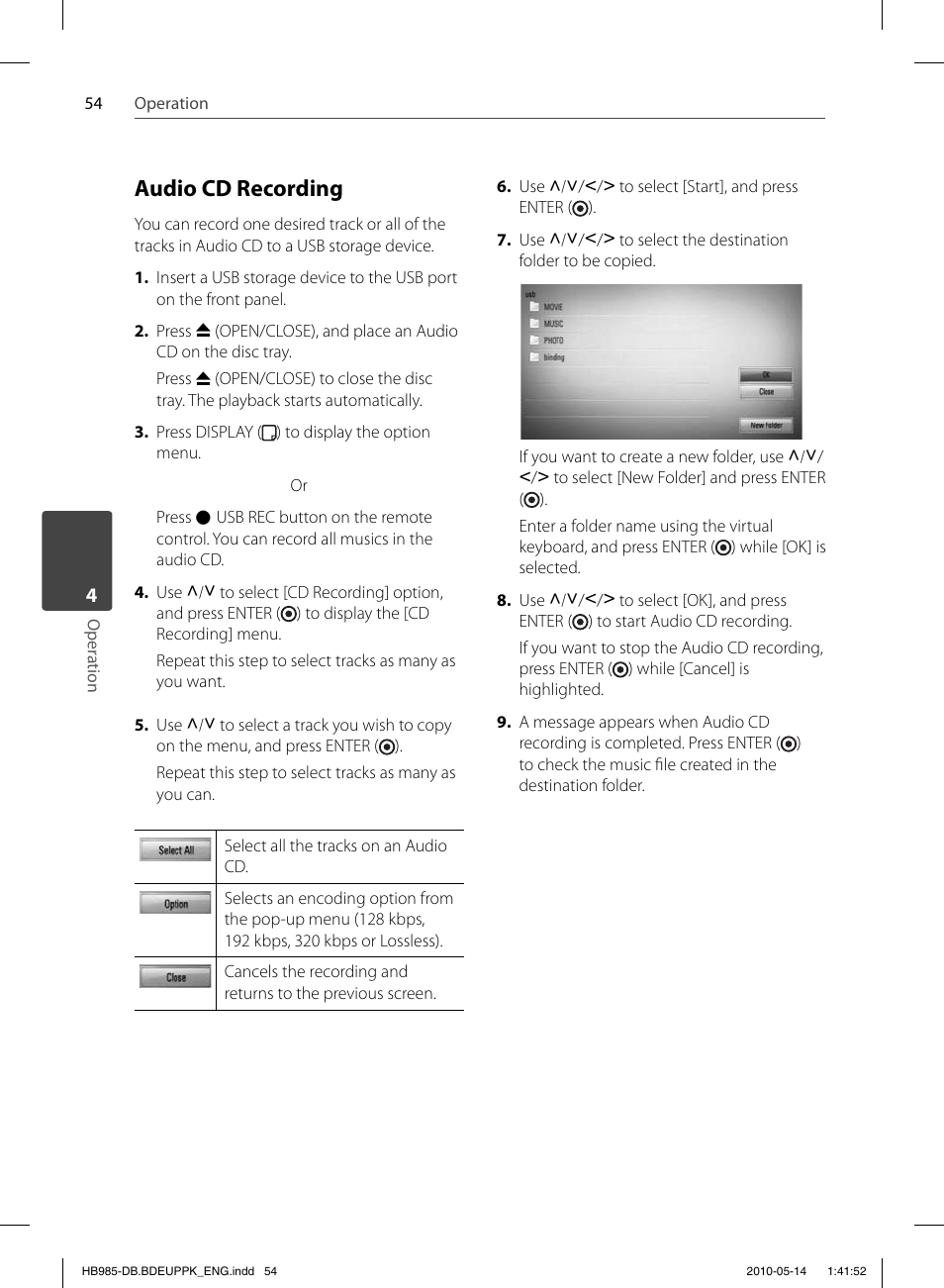 Audio cd recording | Pioneer BCS-303 User Manual | Page 54 / 448