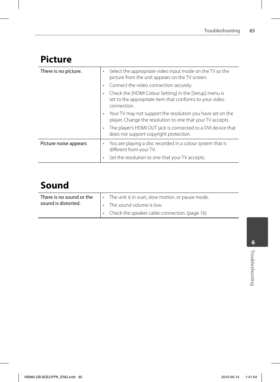 Picture, Sound | Pioneer BCS-303 User Manual | Page 65 / 448