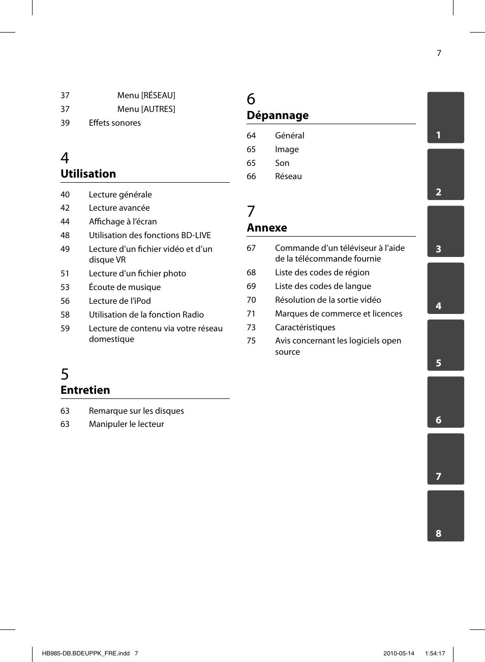 Utilisation, Entretien, Dépannage | Annexe | Pioneer BCS-303 User Manual | Page 81 / 448