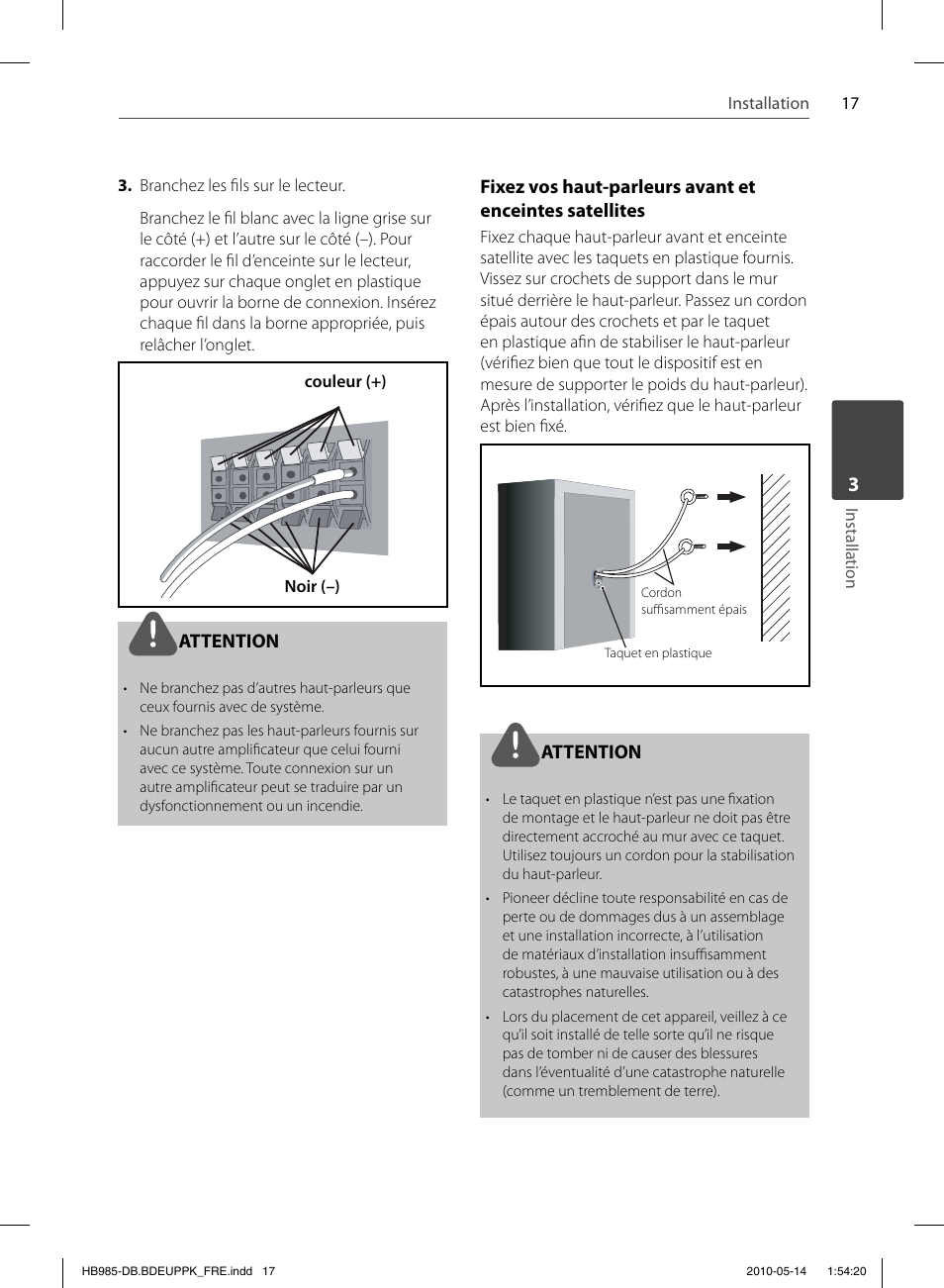 Attention | Pioneer BCS-303 User Manual | Page 91 / 448