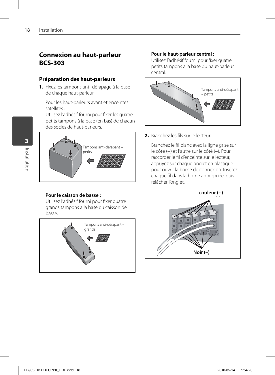 Connexion au haut-parleur bcs-303 | Pioneer BCS-303 User Manual | Page 92 / 448