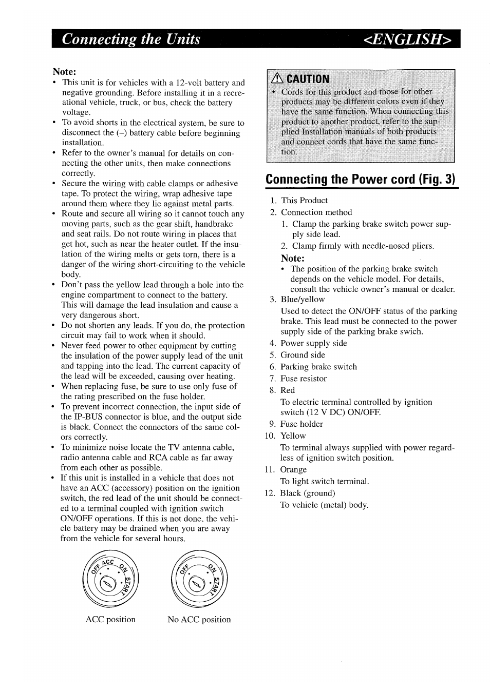 Connecting the units, Connecting the power cord (fig. 3), Connecting the units <english | Pioneer GEX-P7000TVP User Manual | Page 5 / 31