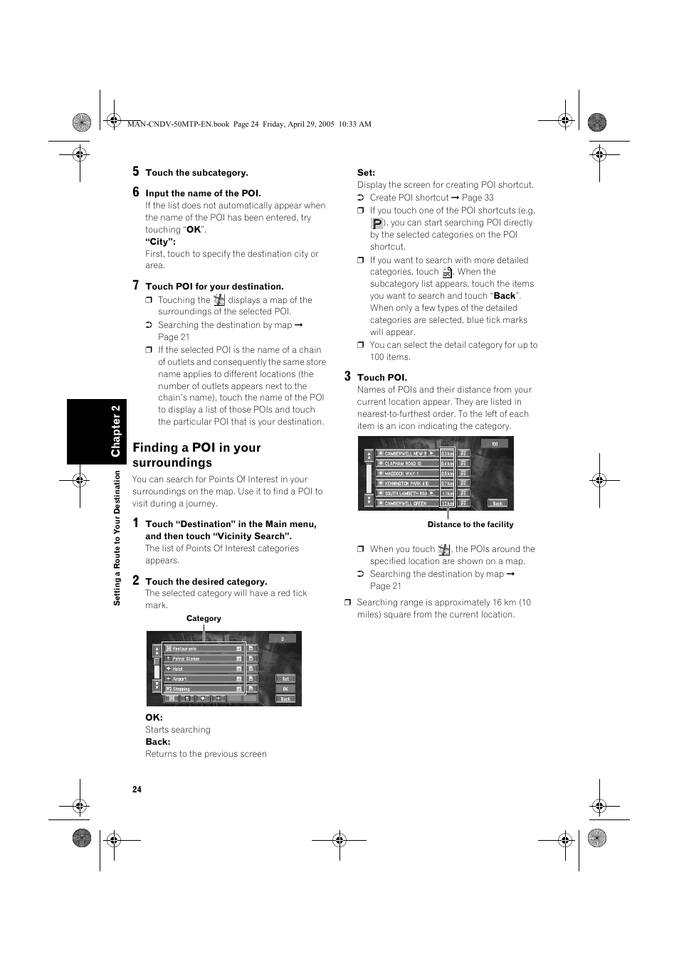 Finding a poi in your surroundings | Pioneer CNDV-50MT User Manual | Page 26 / 84