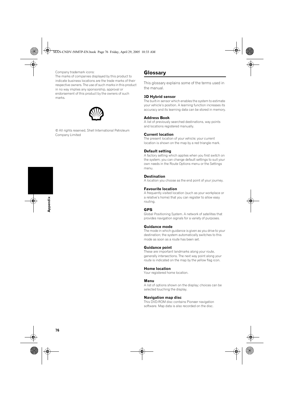 Glossary | Pioneer CNDV-50MT User Manual | Page 78 / 84