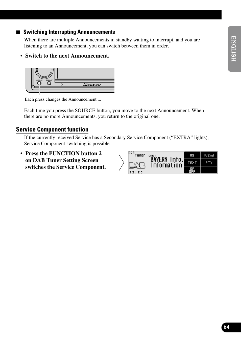 Service component function | Pioneer RS-D7R User Manual | Page 65 / 91