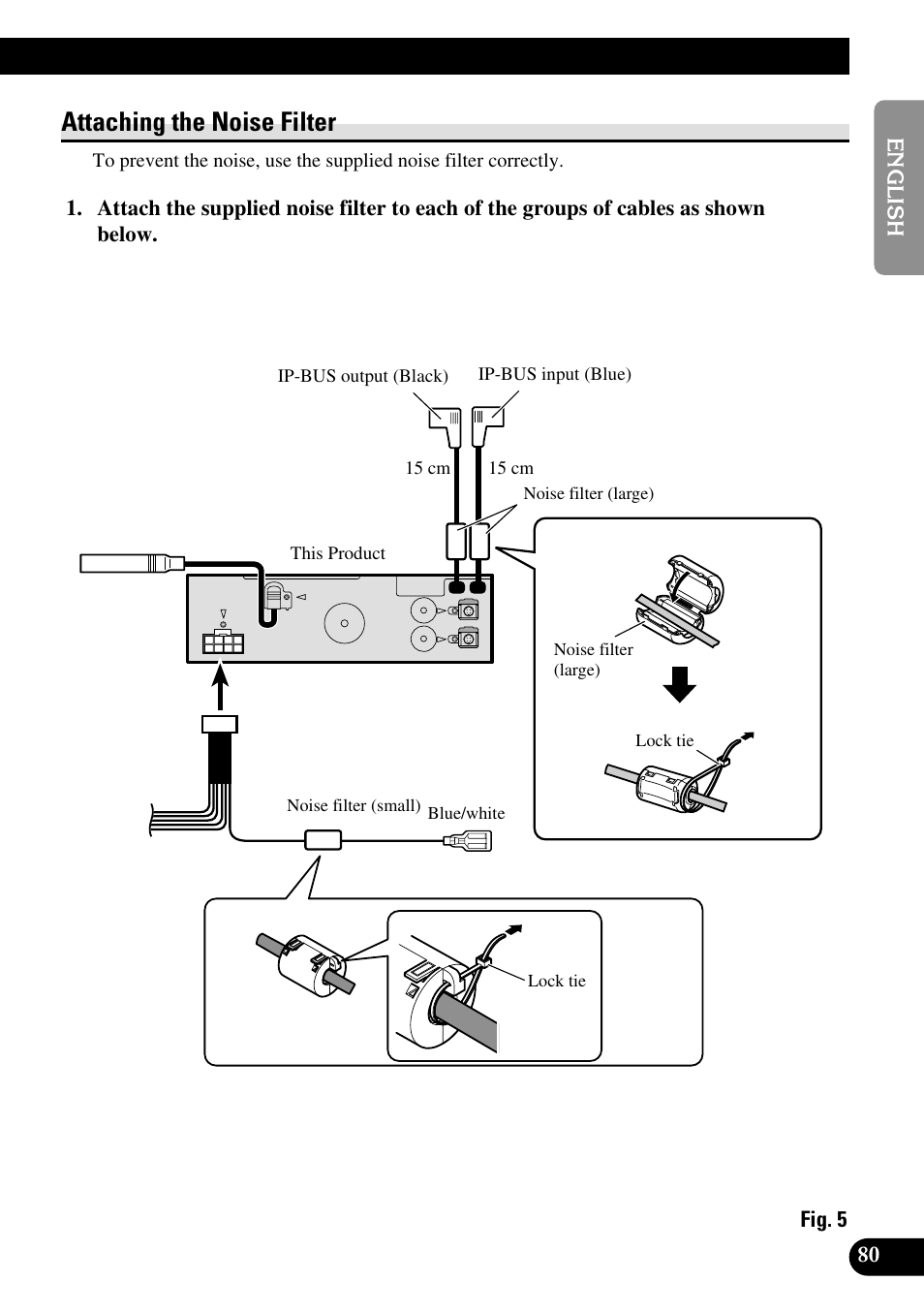 Attaching the noise filter | Pioneer RS-D7R User Manual | Page 81 / 91