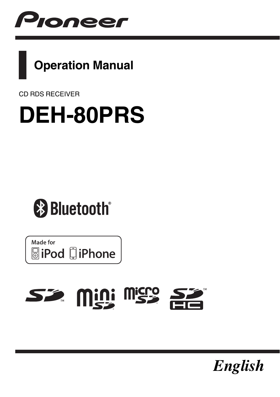 Pioneer DEH-80PRS User Manual | 52 pages