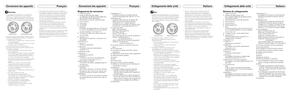 Diagramme de connexion, Schema di collegamento | Pioneer DEH-6100BT User Manual | Page 7 / 8