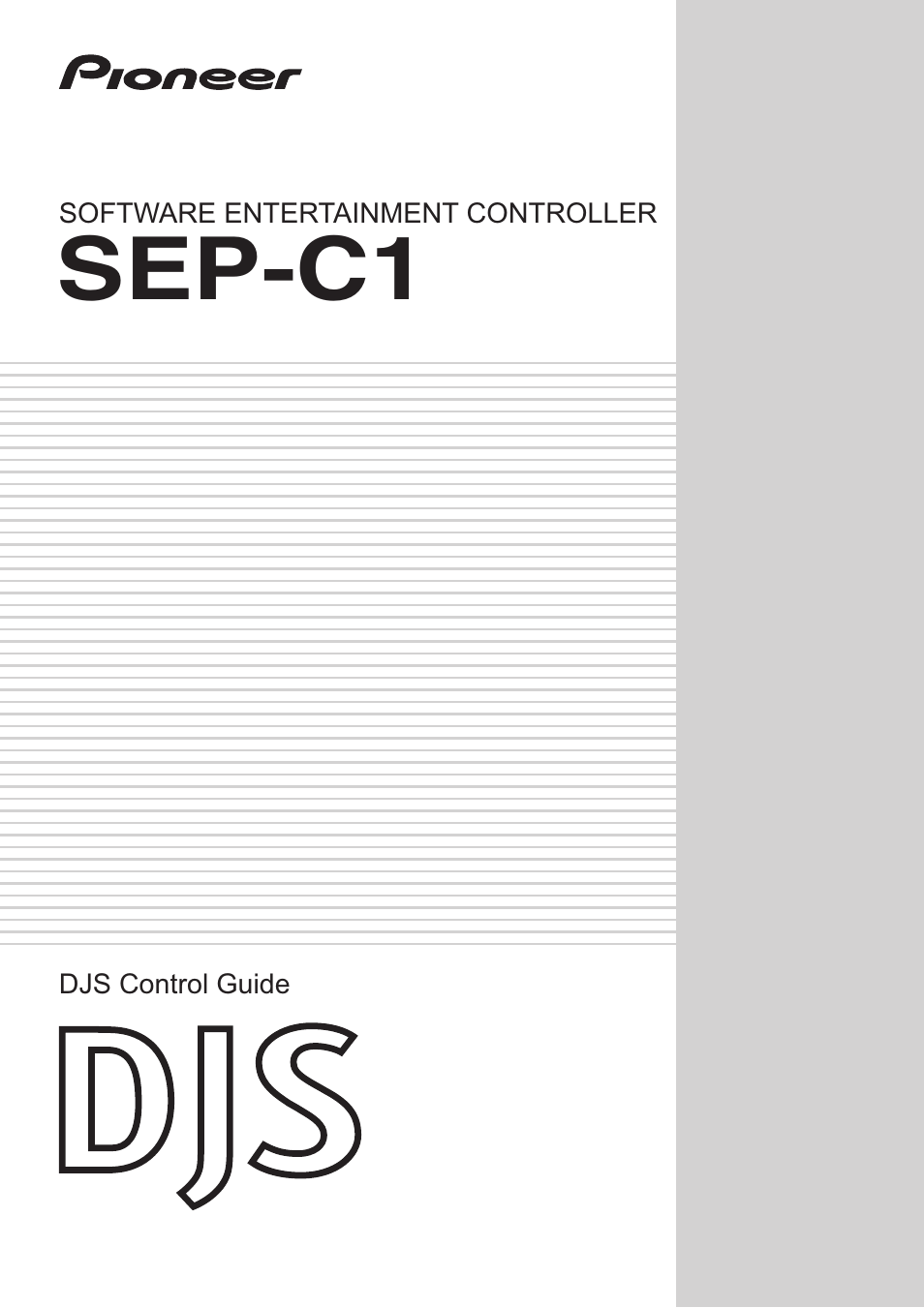 Pioneer SEP-C1 User Manual | 12 pages
