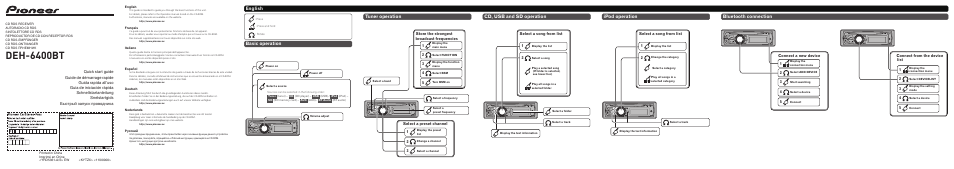 Pioneer DEH-6400BT User Manual | 8 pages