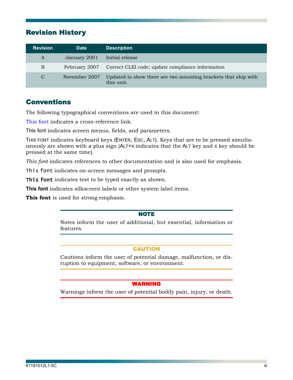 Revision history, Conventions, Revision history conventions | ADTRAN Hub User Manual | Page 3 / 20