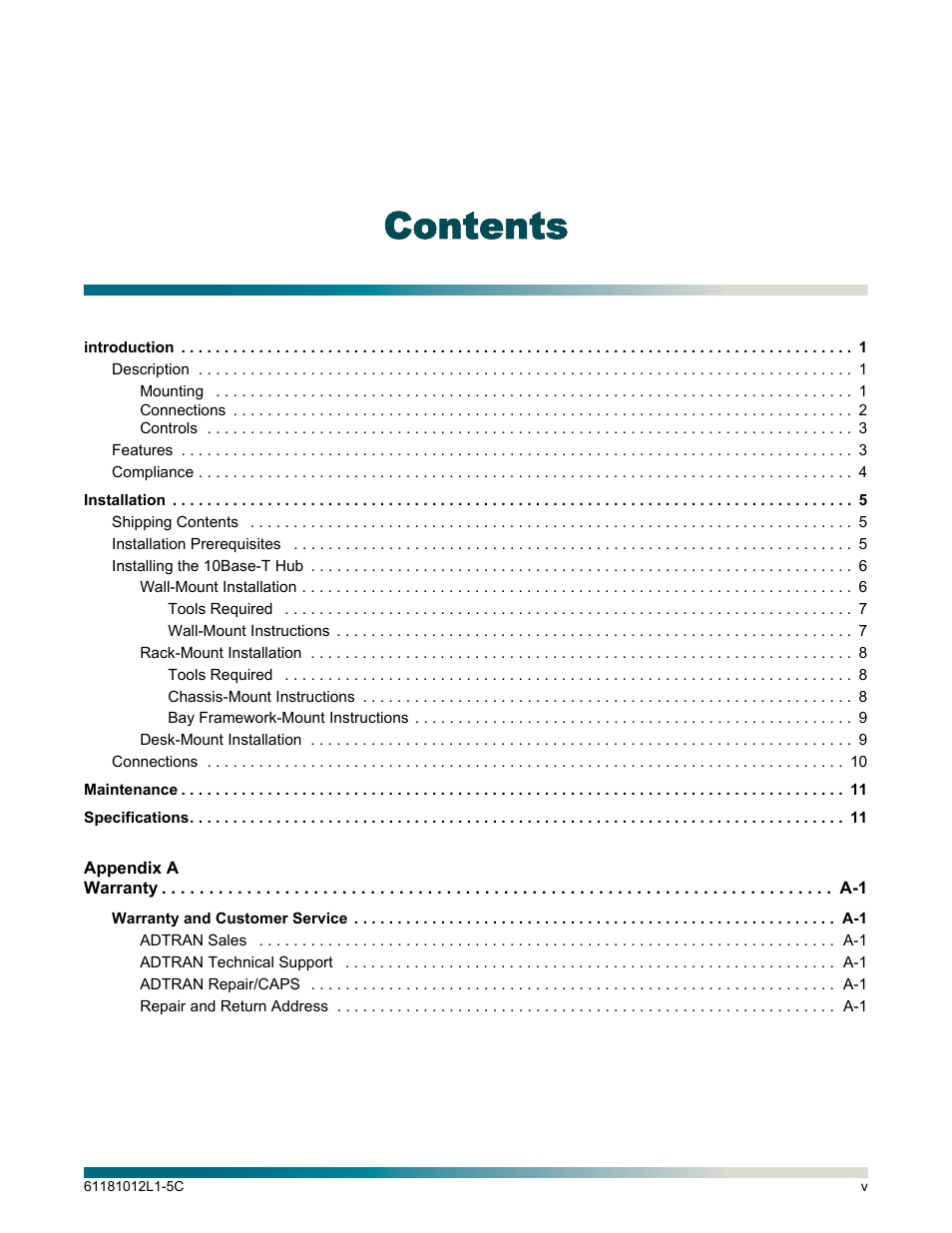 ADTRAN Hub User Manual | Page 5 / 20