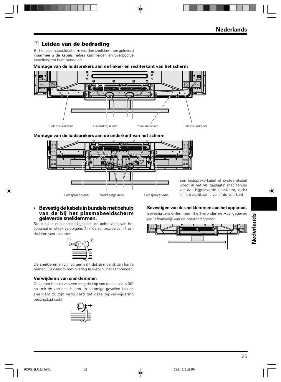 Nederlands, 2 leiden van de bedrading | Pioneer PDP-S12-LR User Manual | Page 25 / 40