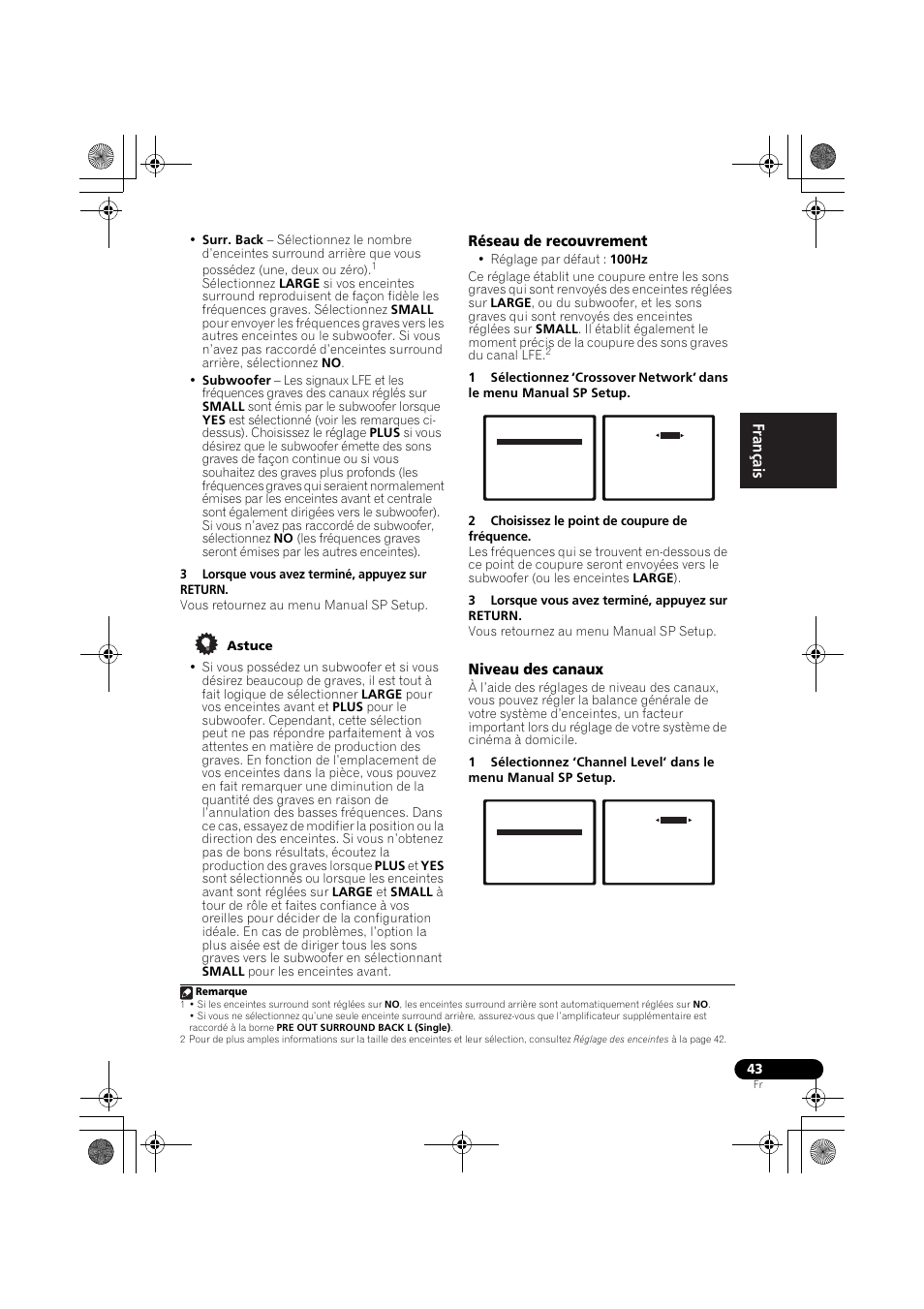 Réseau de recouvrement, Niveau des canaux, Réseau de recouvrement niveau des canaux | Pioneer VSX-819H-S User Manual | Page 113 / 212