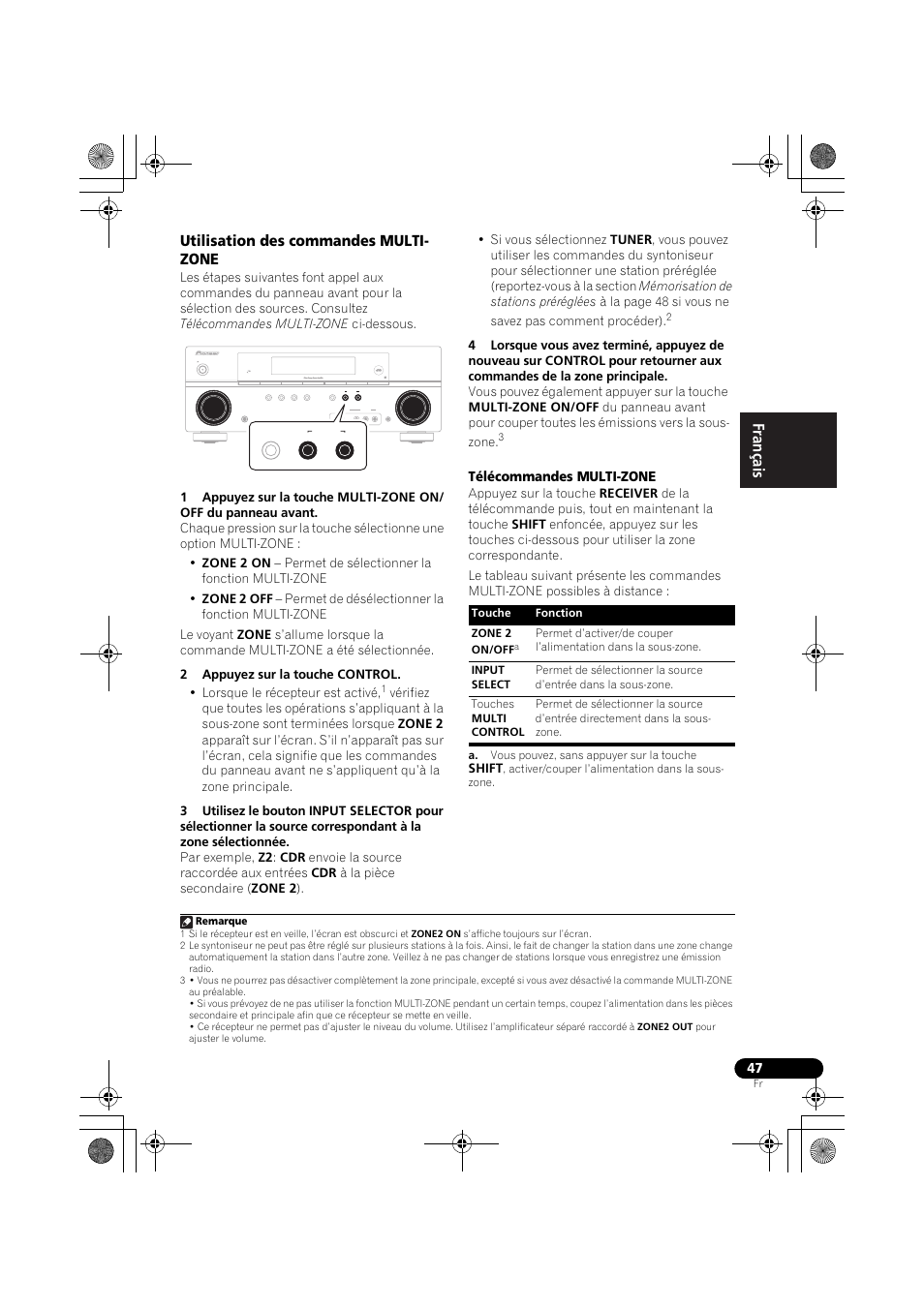 Utilisation des commandes multi- zone, Utilisation des commandes multi-zone | Pioneer VSX-819H-S User Manual | Page 117 / 212