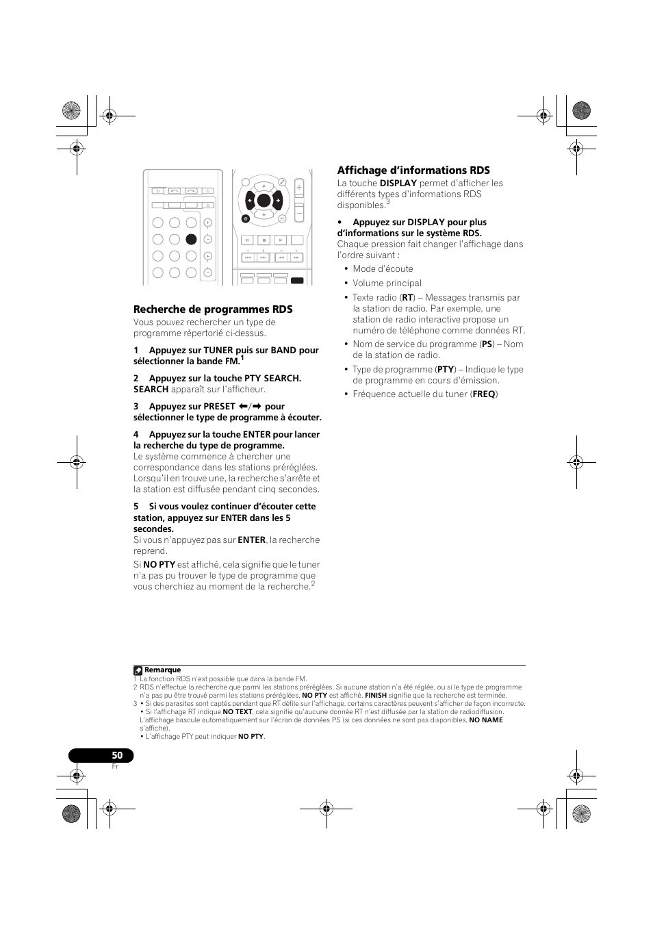 Recherche de programmes rds, Affichage d’informations rds | Pioneer VSX-819H-S User Manual | Page 120 / 212