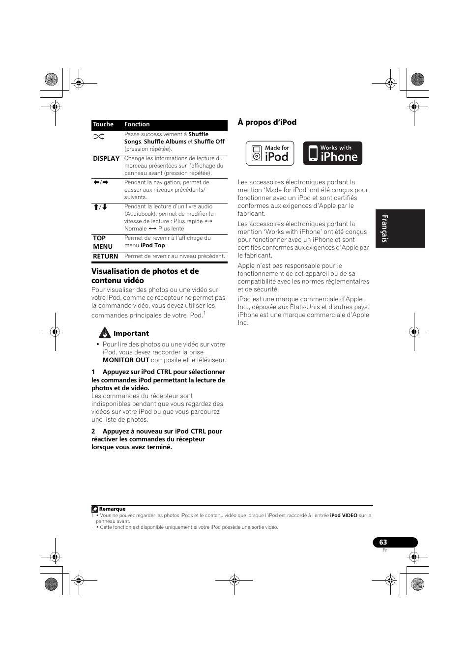 Visualisation de photos et de contenu vidéo, À propos d’ipod | Pioneer VSX-819H-S User Manual | Page 133 / 212