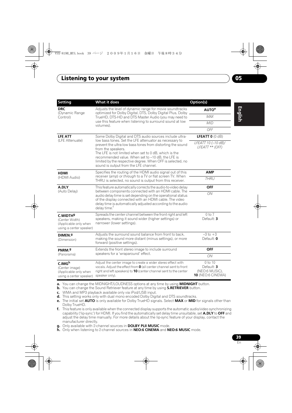 Listening to your system 05 | Pioneer VSX-819H-S User Manual | Page 39 / 212
