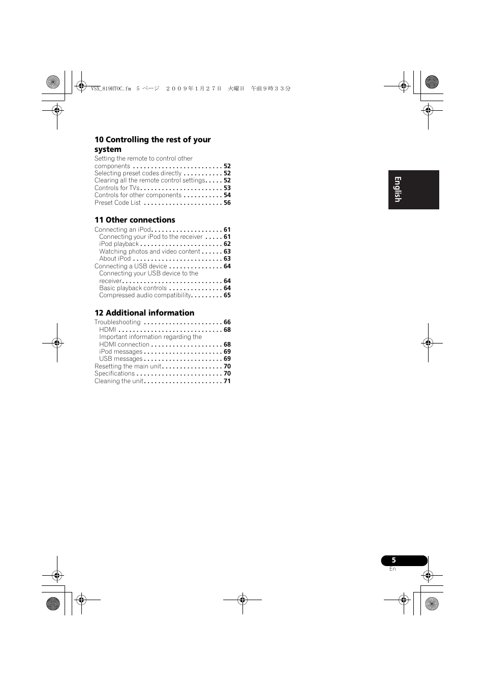 Pioneer VSX-819H-S User Manual | Page 5 / 212
