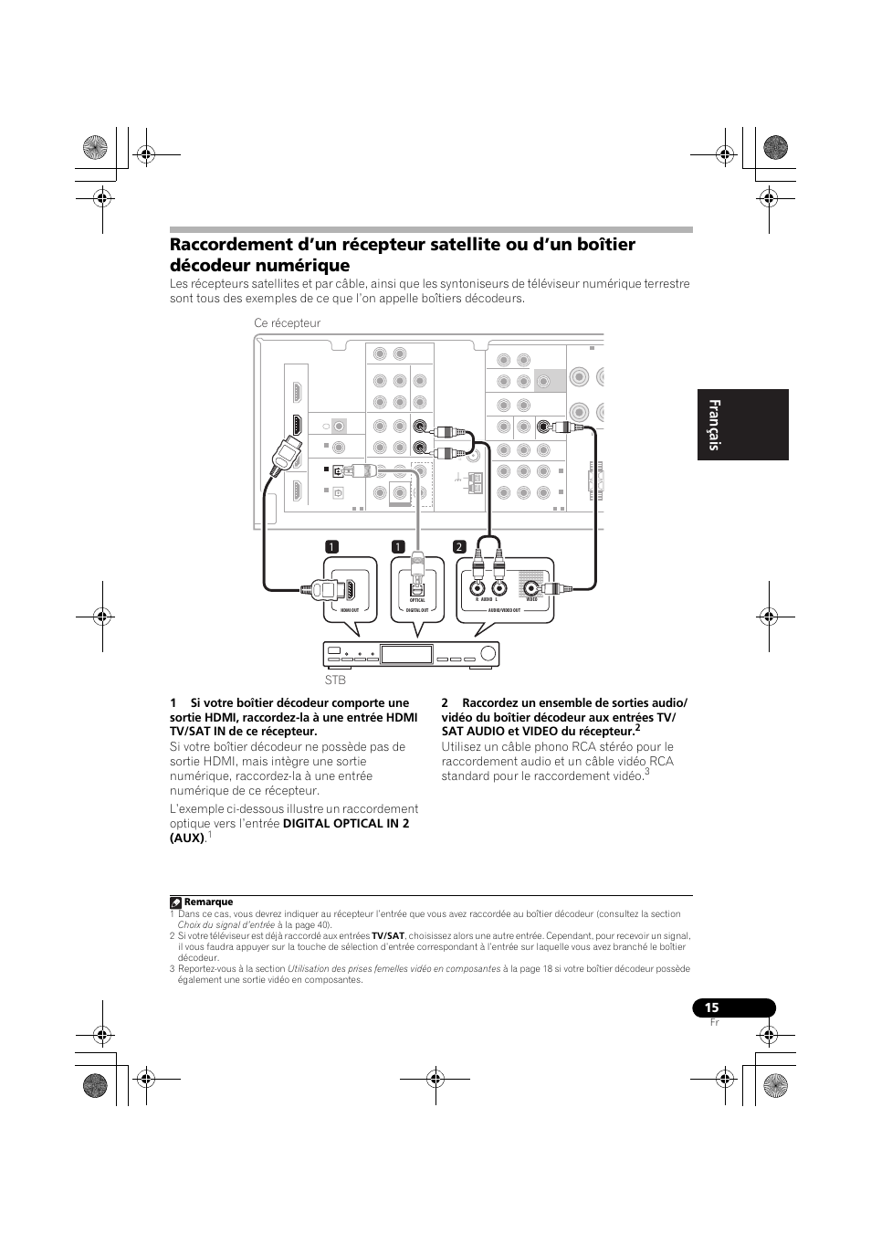 12 stb ce récepteur, Remarque | Pioneer VSX-819H-S User Manual | Page 85 / 212