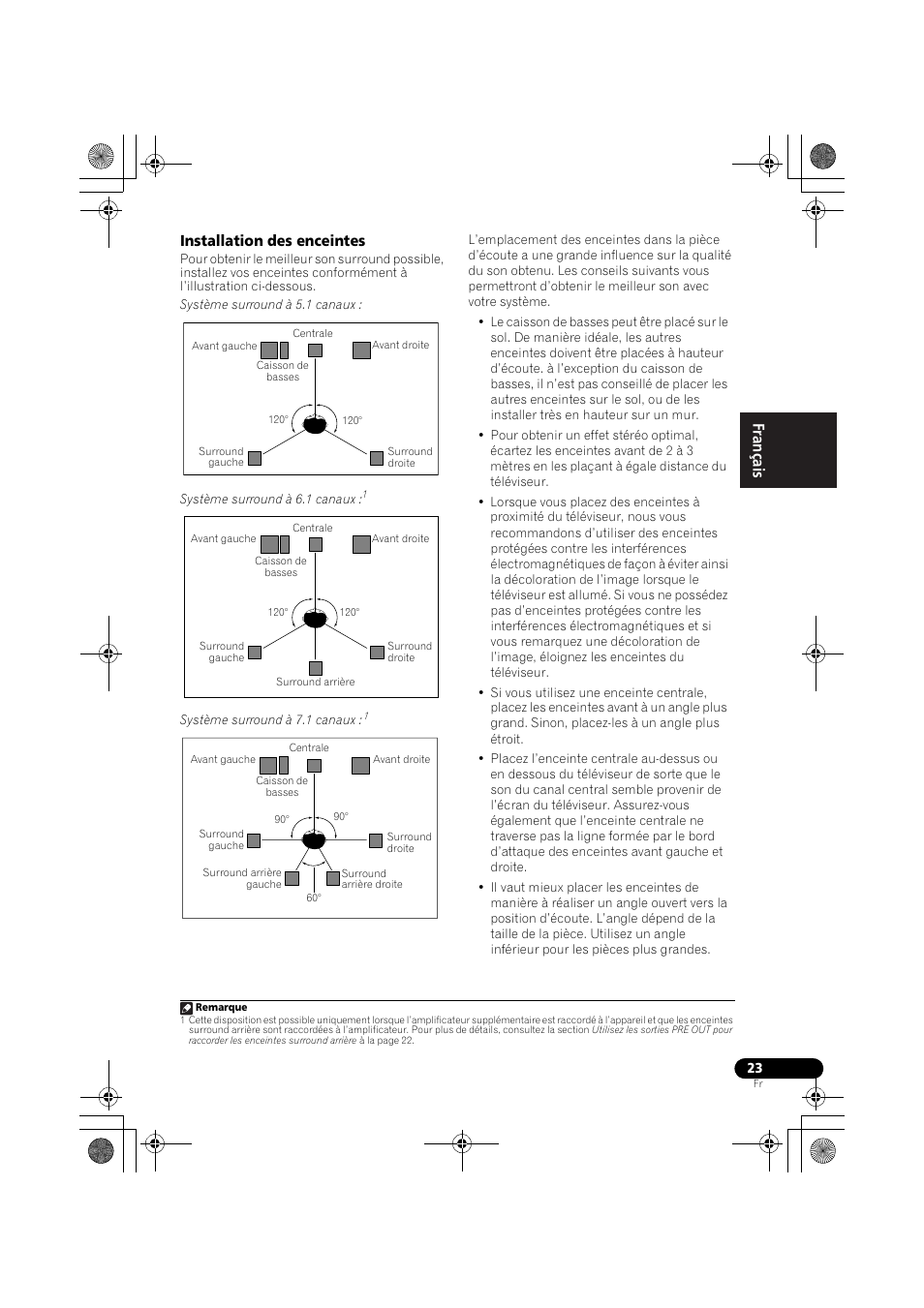 Installation des enceintes | Pioneer VSX-819H-S User Manual | Page 93 / 212