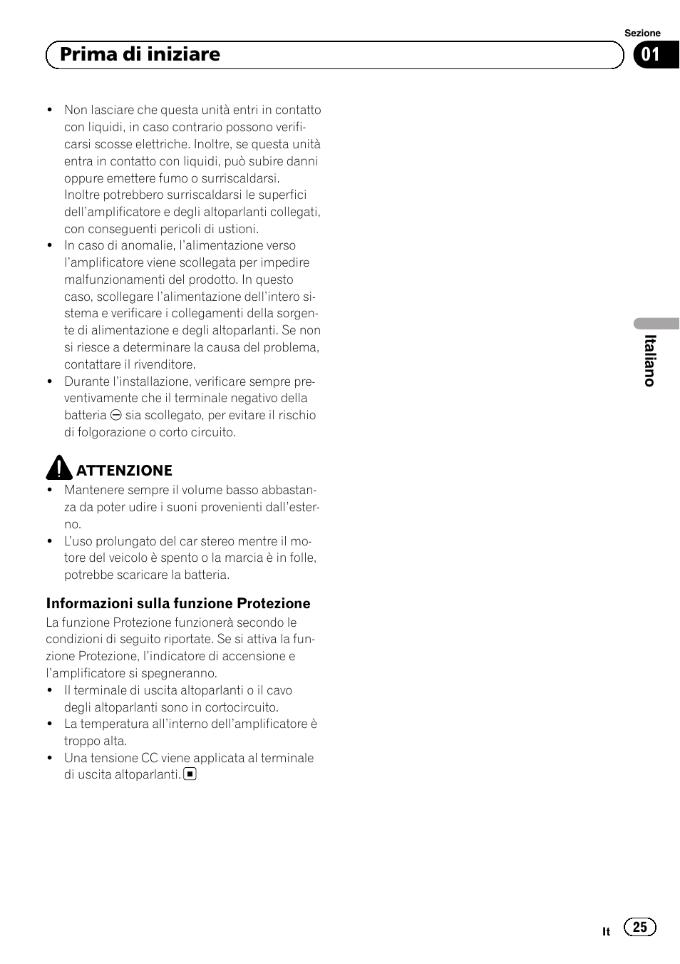 01 prima di iniziare | Pioneer GM-3500T User Manual | Page 25 / 84
