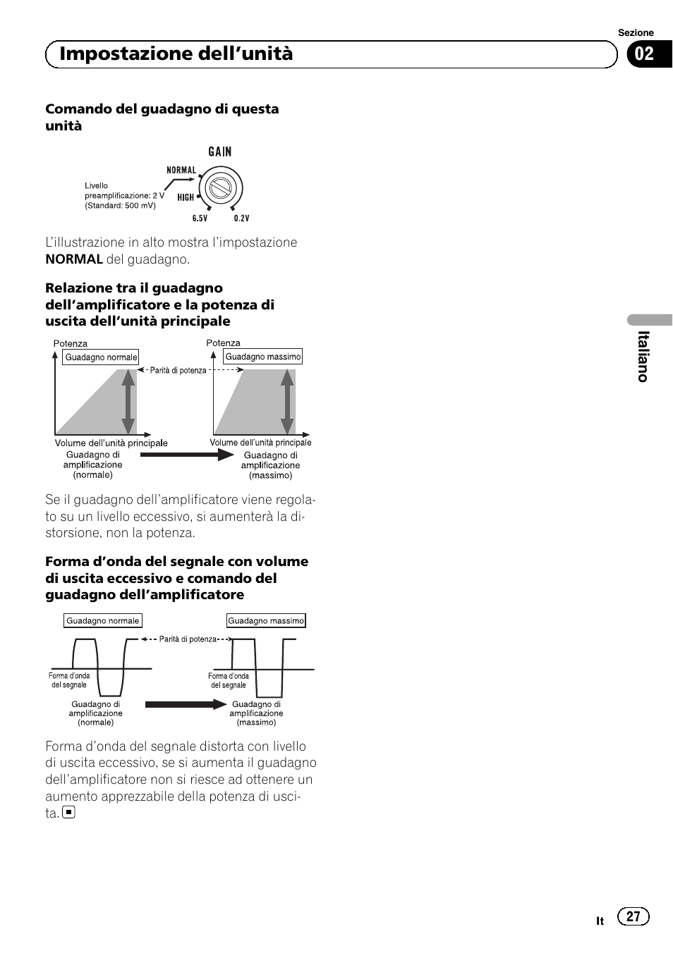02 impostazione dell ’unità | Pioneer GM-3500T User Manual | Page 27 / 84