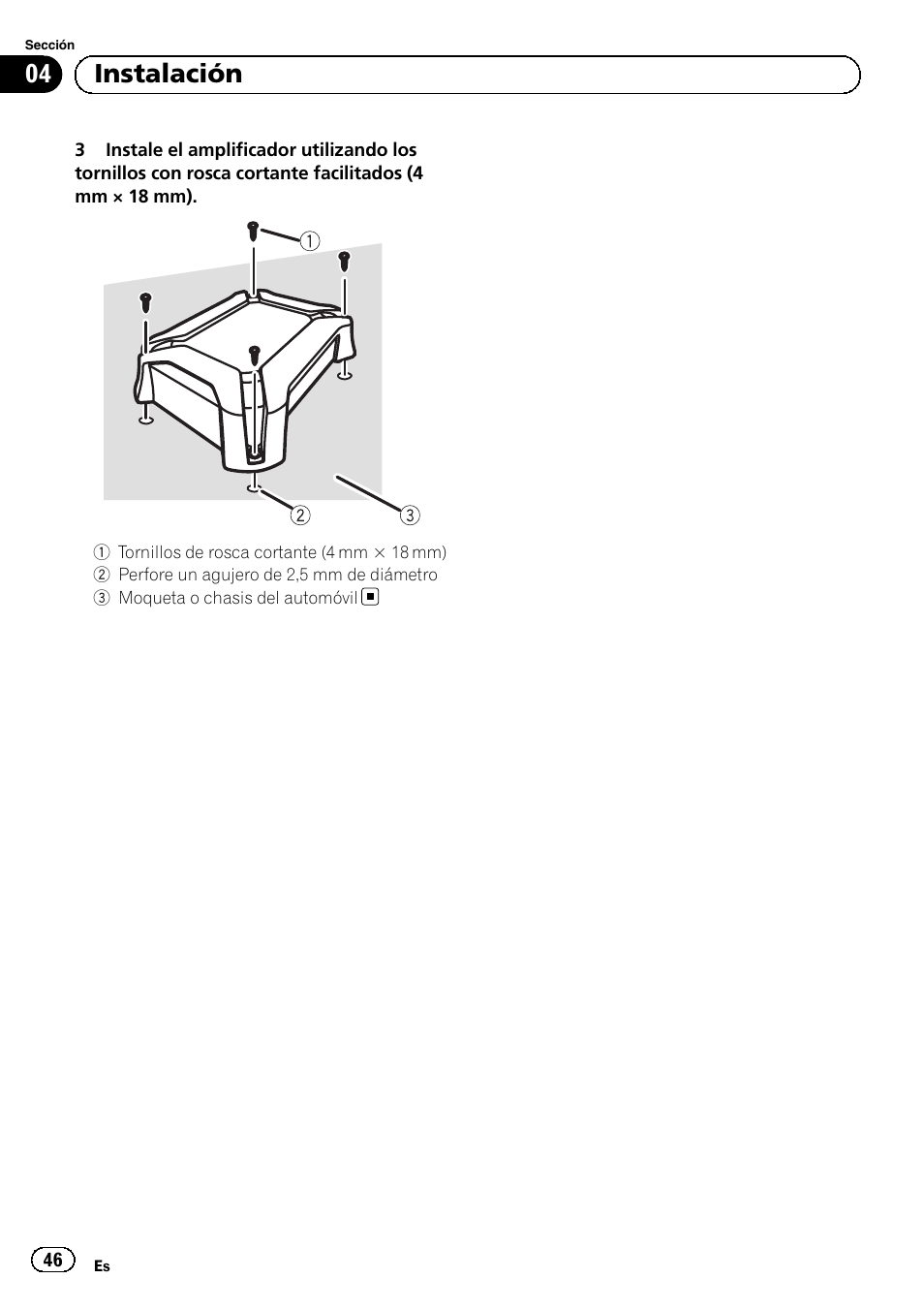 04 instalación | Pioneer GM-3500T User Manual | Page 46 / 84