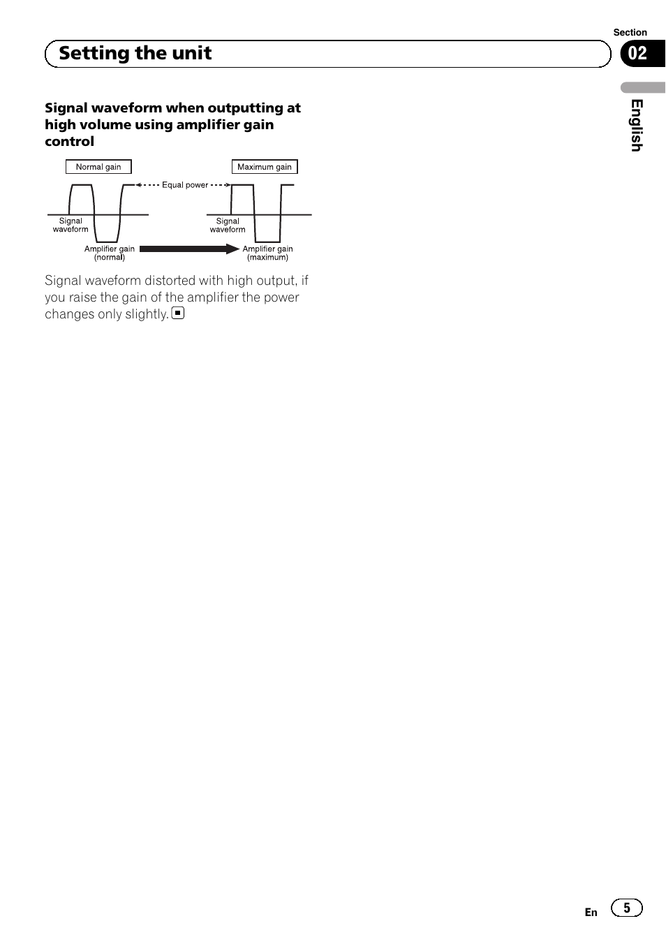 02 setting the unit | Pioneer GM-3500T User Manual | Page 5 / 84