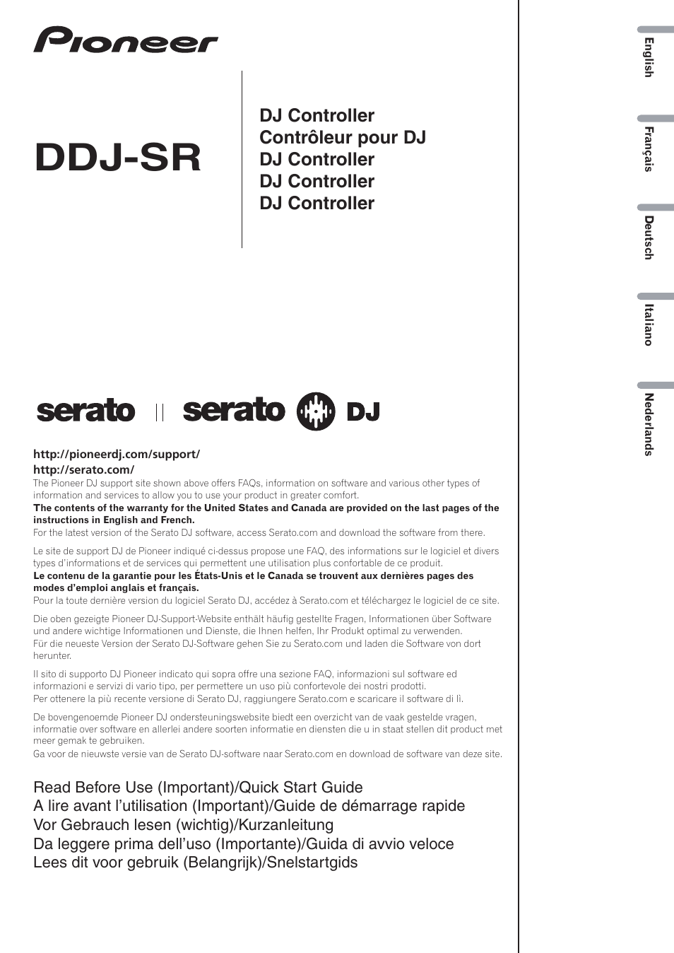 Pioneer DDJ-SR User Manual | 68 pages