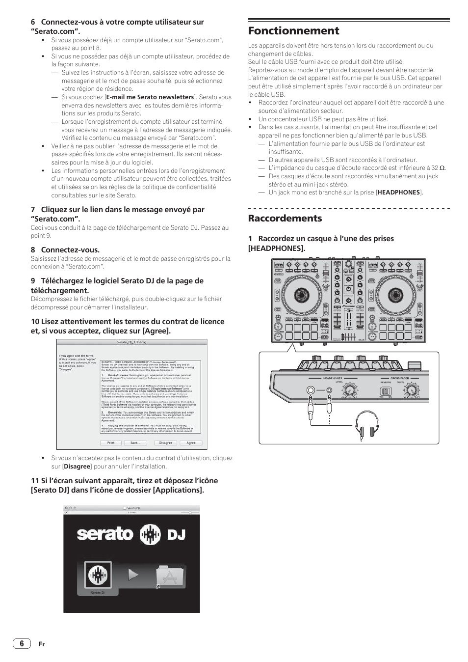 Fonctionnement, Raccordements | Pioneer DDJ-SR User Manual | Page 22 / 68