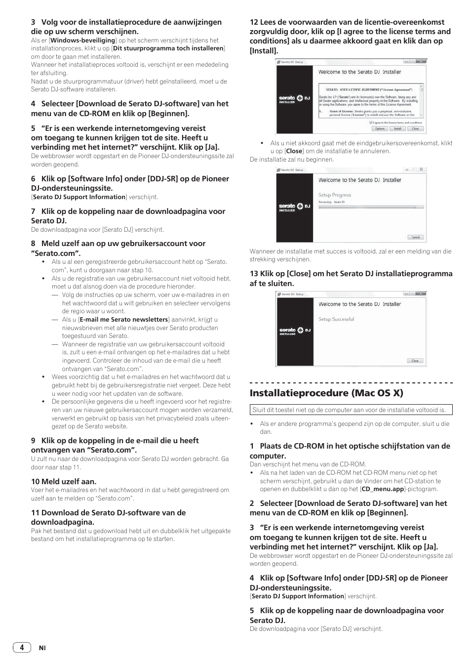 Installatieprocedure (mac os x) | Pioneer DDJ-SR User Manual | Page 58 / 68