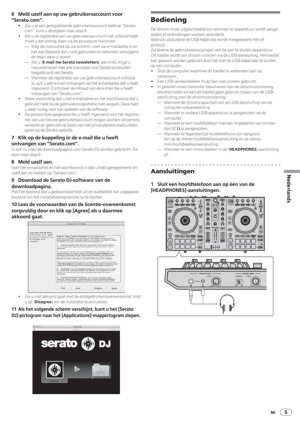 Bediening, Aansluitingen | Pioneer DDJ-SR User Manual | Page 59 / 68