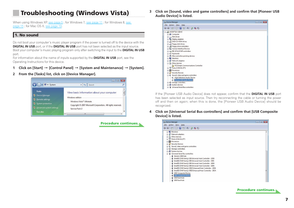 Ista, Troubleshooting (windows vista) | Pioneer N-50-K User Manual | Page 7 / 21