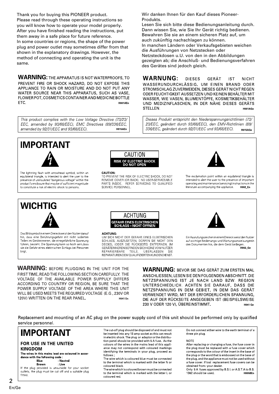 Pioneer M-10X User Manual | Page 2 / 36