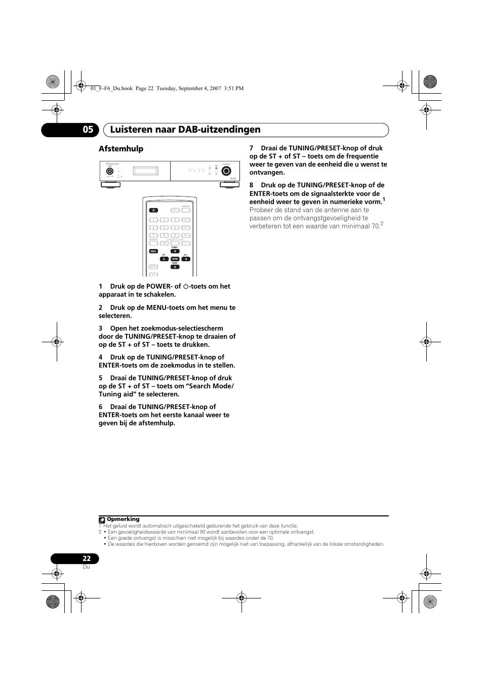 Luisteren naar dab-uitzendingen 05, Afstemhulp, Standby | Pioneer F-F6-J User Manual | Page 112 / 182