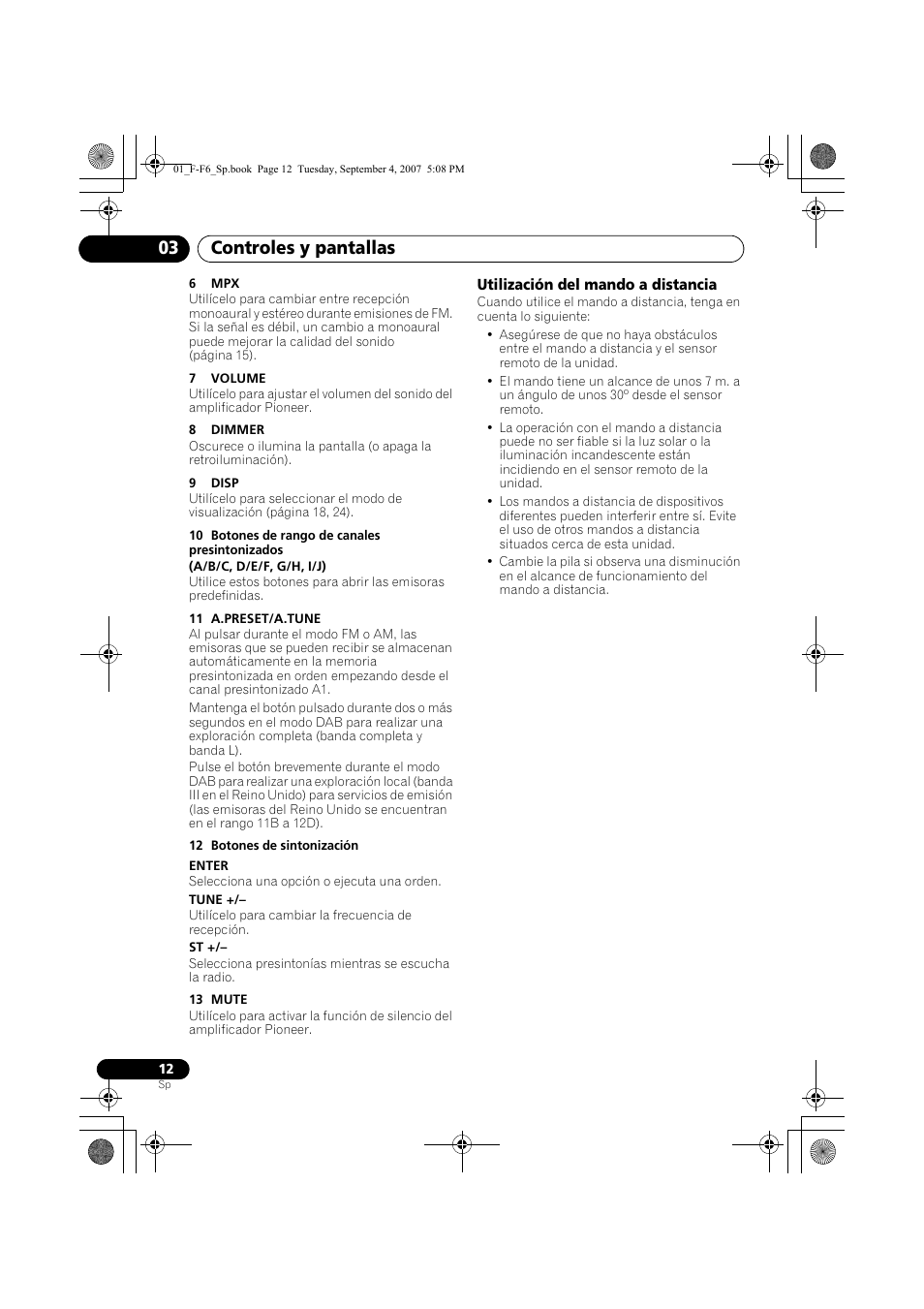 Controles y pantallas 03 | Pioneer F-F6-J User Manual | Page 162 / 182