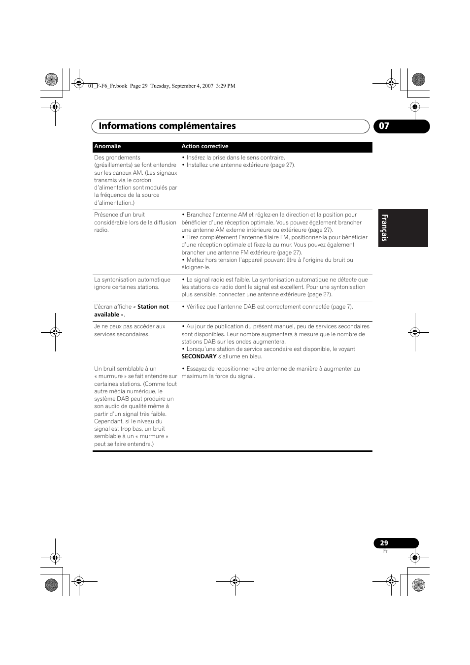 Informations complémentaires 07 | Pioneer F-F6-J User Manual | Page 59 / 182