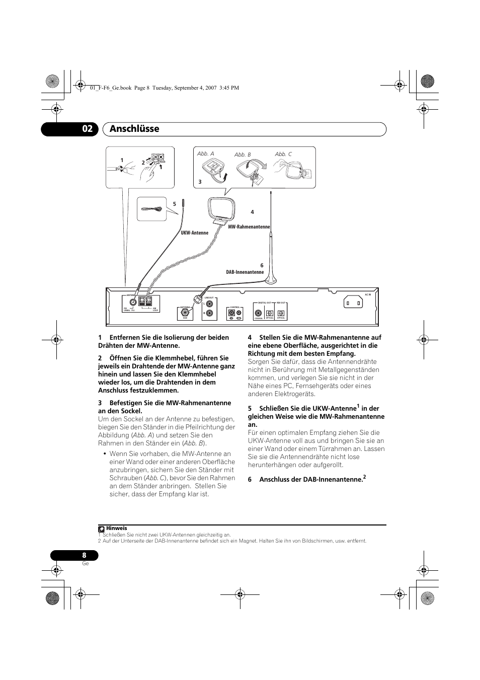 Anschlüsse 02 | Pioneer F-F6-J User Manual | Page 68 / 182