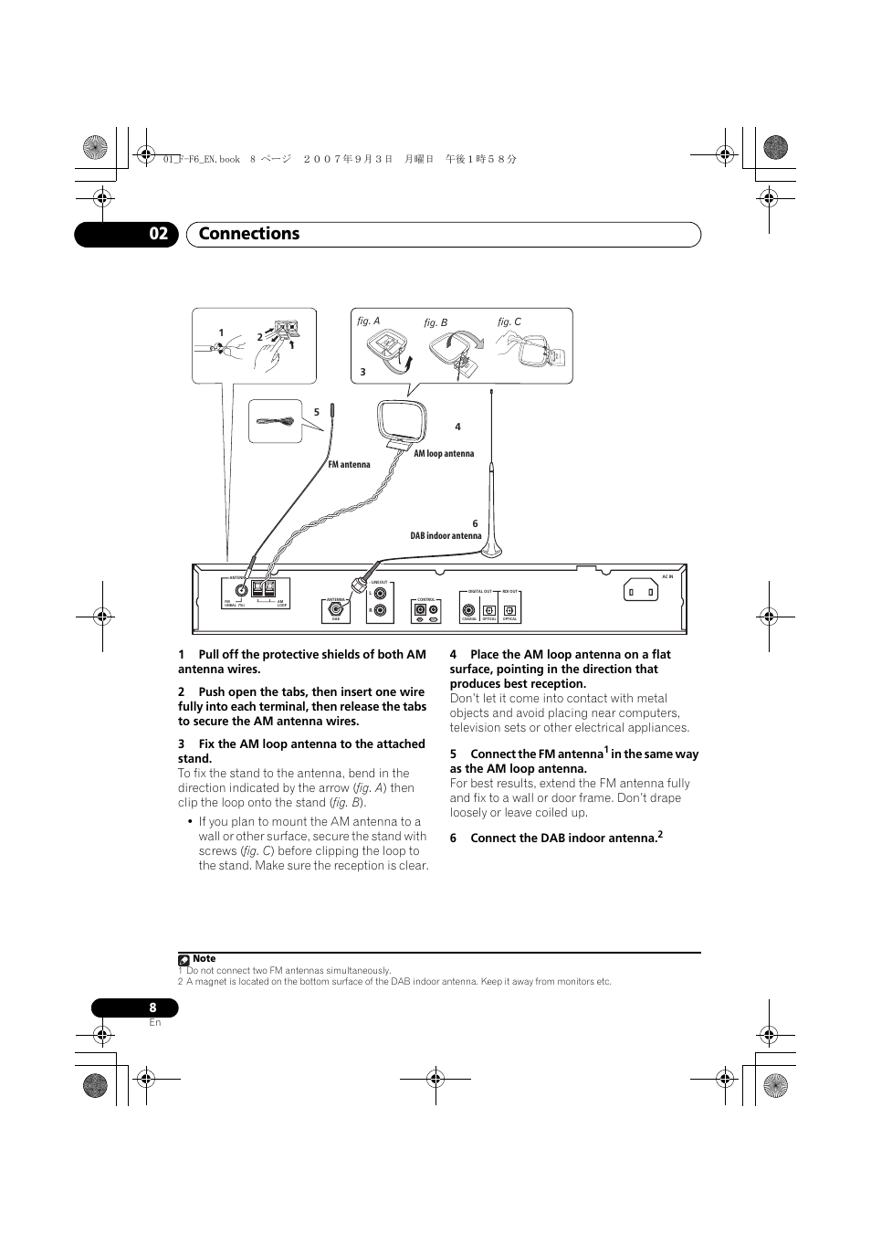 Connections 02 | Pioneer F-F6-J User Manual | Page 8 / 182