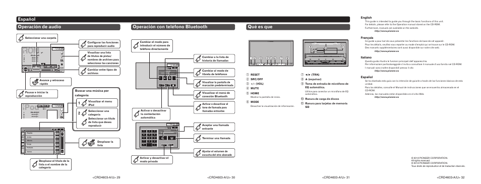 Ipod 1, Operación de audio | Pioneer AVH-8400BT User Manual | Page 8 / 8