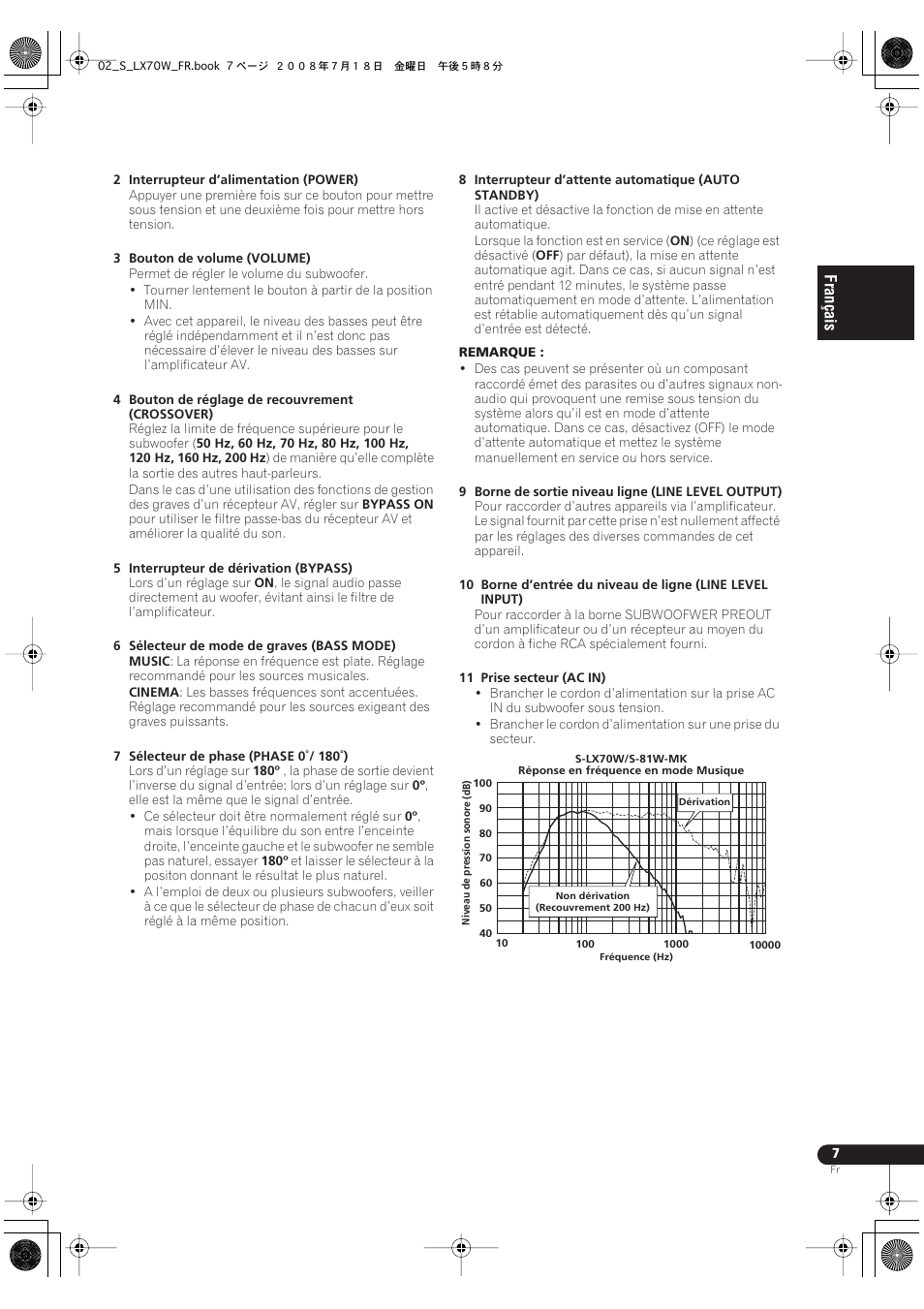 Pioneer S-LX70W User Manual | Page 15 / 99